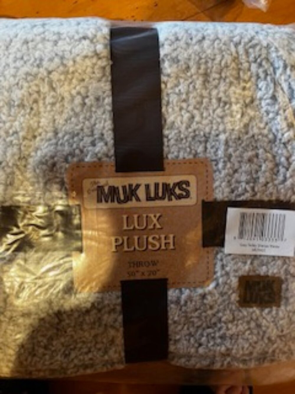 Muk Luks, Lux Plush Super Soft Teddy Sherpa Gray Throw Blanket